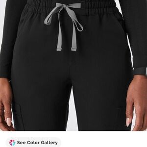 Figs Black Women's Scrub Pants Medium Tall High Waisted